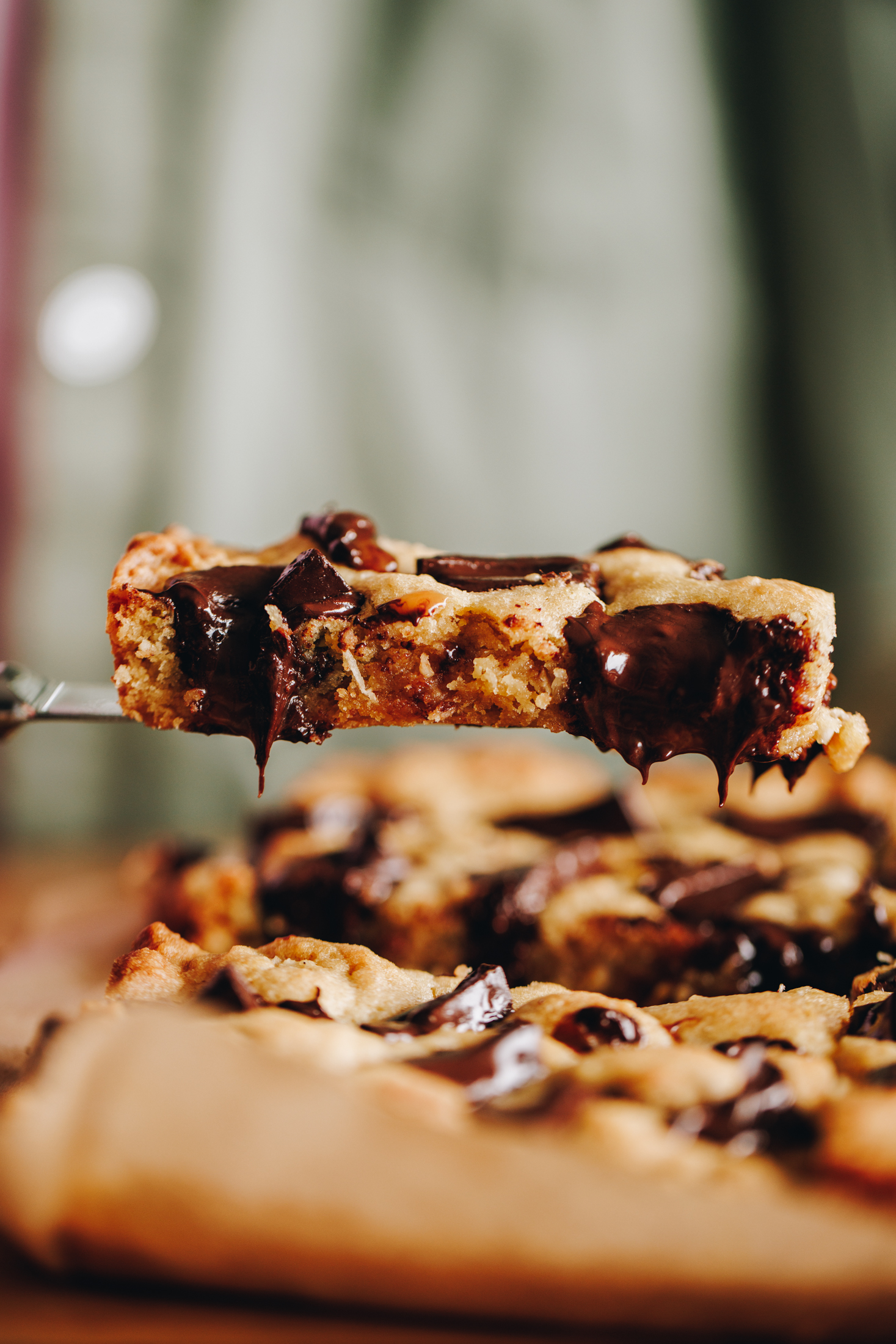 Pistachio, Coconut and Chocolate Cookie Slice